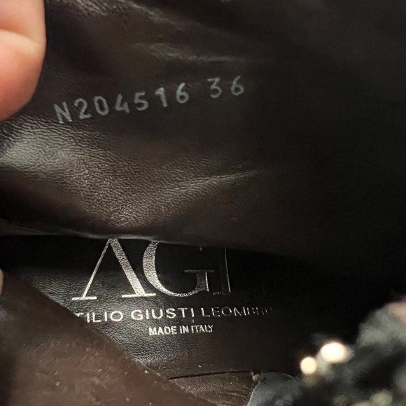 AGL Gray Suede Leather Double Buckle Detail Wedge Booties Size 6 EU36 - Picture 7 of 8